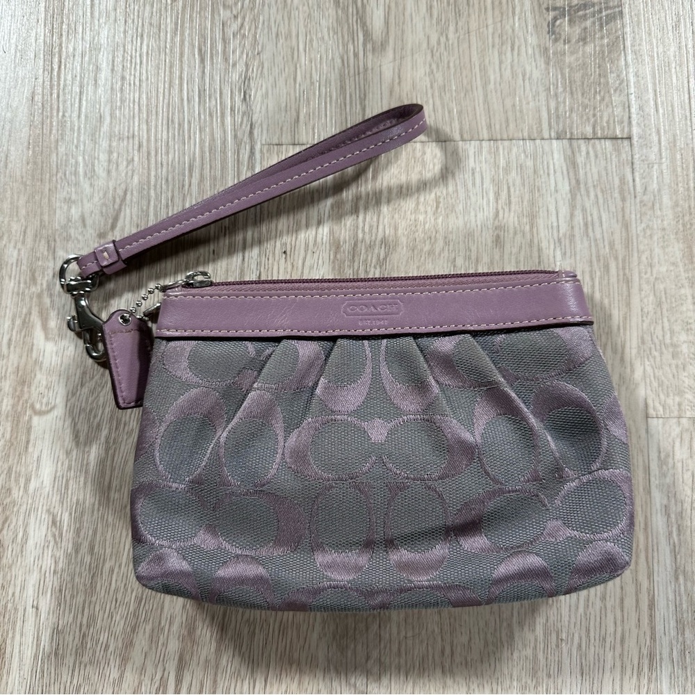 Coach Small Zip Wristlet, Purple, good condition! I bought this and great!
